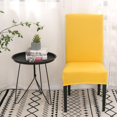 China Hot Selling Stretchable Australia Fabric Chair Covers Seat Pure Color Big Yellow Earth Dining Chair Cover for sale