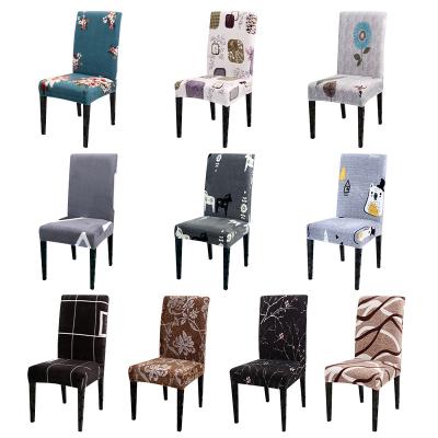 China Strechable Household Dining Living Room Pattern Plush Stretch Simple Printed Elastic Chair Cover Slipcovers for sale