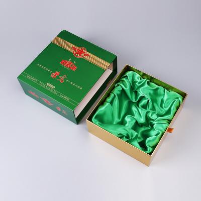 China Recycled Materials Custom Printing Hard Rigid Cardboard Luxury Slide Box With Satin Gift Sleeve Drawer Box Packaging for sale