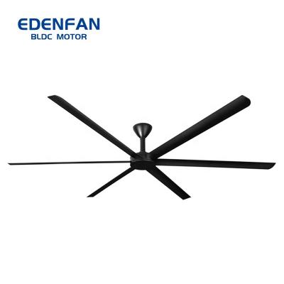 China Hot Sale Modern Industrial 96 Inch Large DC Fan Motor 6 Blade Fan Ceiling Fan Light For Public Spaces Such As Workshops And Warehouses for sale