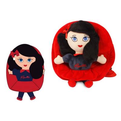 China Promotion OEM ODM Customized Creative Red 25cm Soft Doll Stuffed Girl Toy Custom Plush Backpack For Sale for sale