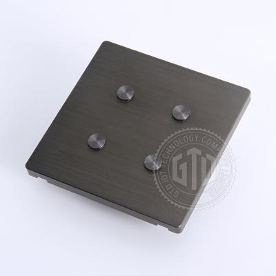 China 2/4 Push Button 4 Strip Panel Luxury CNC Metal Gray Color Button Control Mode DC 12V Dry Contact Smart Wall Switch for sale