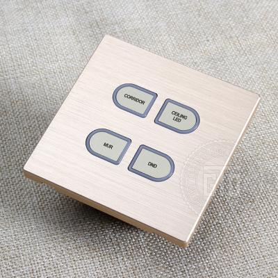 China 1-6 Button Light Control 1-6 Strip Buttons CNC Metal Panel Push Button 24V DC Dry Contact Switch for sale