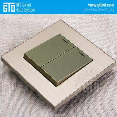 China Practical Economic Rocker Button Champagne Gold Aluminum 2 Band 2 Way Rocker Switch for sale