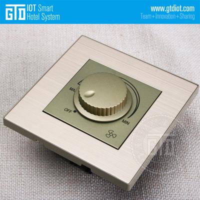 China With Button Champagne Gold 240V AC 300W Economical Aluminum Rotary Propeller Speed ​​Control Switch With Function for sale