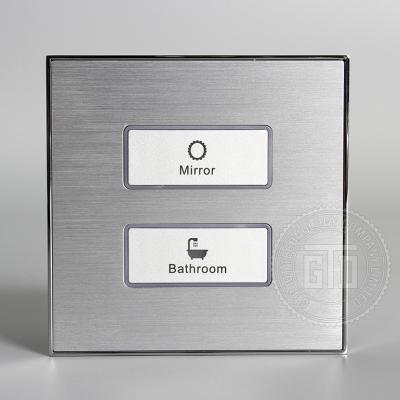 China 1.2.3.4 buttons in a panel silver color metal frame luxury hotel using centralized on 12V DC RS485 MODBUS 2 band line control push button switch for sale