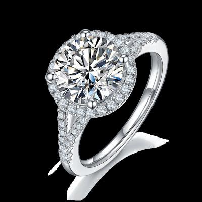 China New Arrival 3 ct Romantic Moissanite D VVS 925 Sterling Silver Jewelry 18K Gold Plated Ring For Women Wedding Bands Engagement Rings for sale