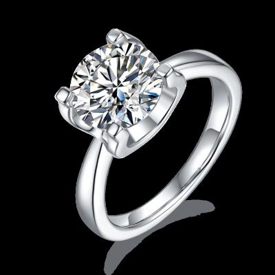 China New Arrival 3 ct Romantic Moissanite D VVS 925 Sterling Silver Jewelry 18K Gold Plated Ring For Women Wedding Bands Engagement Rings for sale