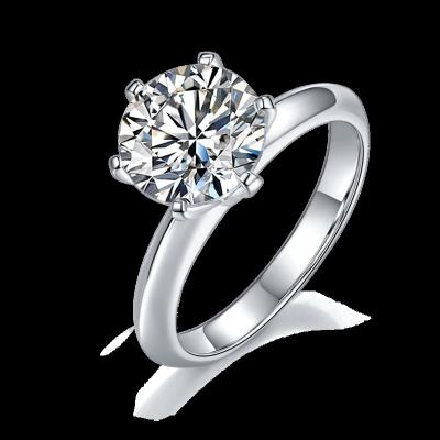 China New Arrival 3 ct Romantic Moissanite D VVS 925 Sterling Silver Jewelry 18K Gold Plated Ring For Women Wedding Bands Engagement Rings for sale