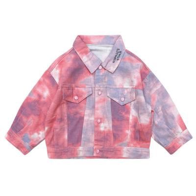 China Spring and autumn anti-shrink girls coat children's personality trend cool camouflage girls denim jacket for sale