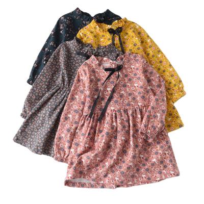 China 2021 new anti-static girls dress cotton spring and autumn floral lace children's dress western princess dress for sale