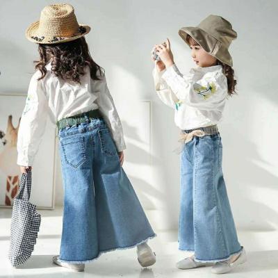 China Color Fade Proof 2020 Spring And Autumn Item Girl Casual Wide Leg Jeans Pants Denim Pants for sale