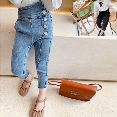 China 2021 Color Fade Proof Autumn New Arrival Girls Fashion Denim Pants Kids Jeans Girls Jeans Pants Children for sale