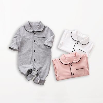 China New home clothes newborn cute thin Europe and America spring and autumn cotton baby Siamese pajamas for sale