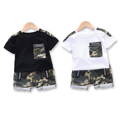 China Middel Casual Boys Summer Casual Clothes Set New Children's Camouflage Boy Sports Korean Two-Piece Set for sale