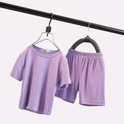 China 2020 Girls Summer Kids T-shirt Cotton QUICK DRY Two Piece Pajamas for sale