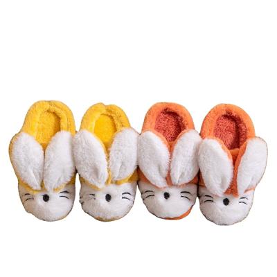 China 2021 Autumn And Winter Patterns Cartoon Rabbit Kids Cotton Slippers Cute Shock-absorbent Boys And Girls Warm Plush Indoor Slippers for sale