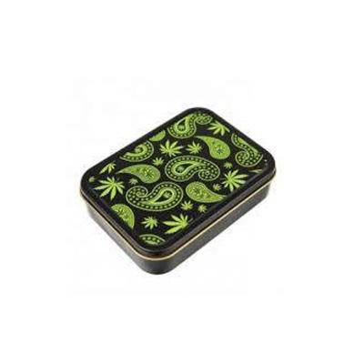 China Wholesale Metal Smoking Tin Boxes Rectangle Packaging Tea Box With Customized Printing for sale