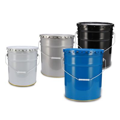 China Recyclable 20 Liter Galvanized Paint Coat Pail Bucket Container With Lid for sale