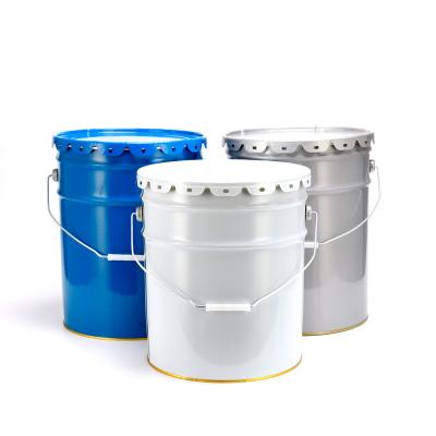 China Recyclable Round Metal Paint Drum Bucket Pack With Lid for sale