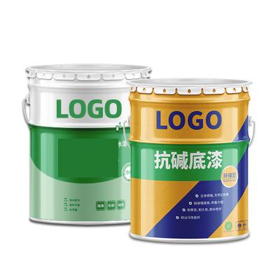 China 10 Liter Metal Bucket Recyclable Paint With Interior Lacquer Coating And Circle Lid for sale