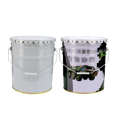 China 16/18/20/25 Liter Recyclable Wholesale Tinplate Galvanized Metal Paint Bucket Custom Logo Paint Bucket With Lid for sale