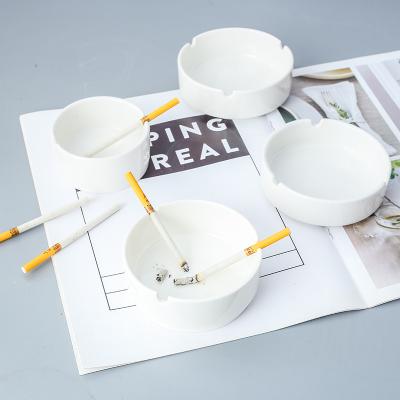 China Trend Durable Creative Home Office Personality Ashtray Minimalist Commercial Customizable Ceramic Ashtray for sale