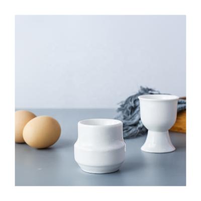 China Viable Creative Hand Painted Poached Ceramic Egg Cup Drinks Holder For Hard Boiled Eggs High Temperature Resistant Holder for sale