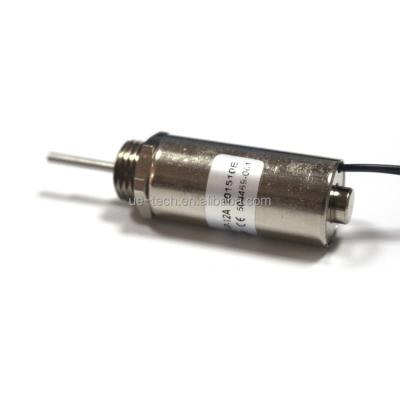 China UE-TECH DC12V/24V 16N Linear Force 10mm Stroke Reciprocating Tubular Solenoid UE-1939T-P-A Dia.19*39mm H for sale