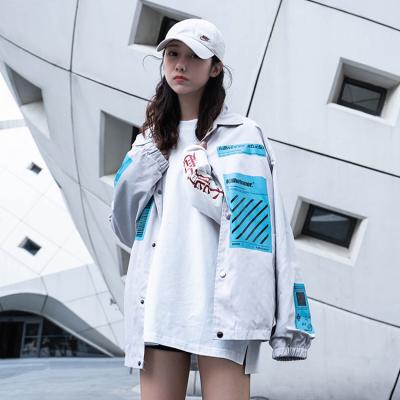 China Custom Spring New Fashion Hip Hop Letter Print Viable Shirt Coat Streetwear Plus Size Cycling Jackets For Women Men Clothing for sale