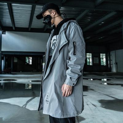 China Handsome viable customized outwears trench coat spring men's waterproof hooded loose casual long jacket long for sale