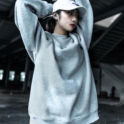 China Autumn tide hoodies crewneck pullover solid pattern printed unisex sweatshirt viable casual soft gray black for sale