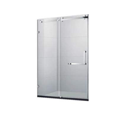 China Two Repair Panels And One Glass Sliding Door 8mm SS Large Roller Bathroom Shower Door D101 for sale