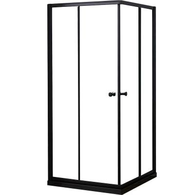 China Modern Corner Black Stainless Steel Frame Shower Enclosure for sale