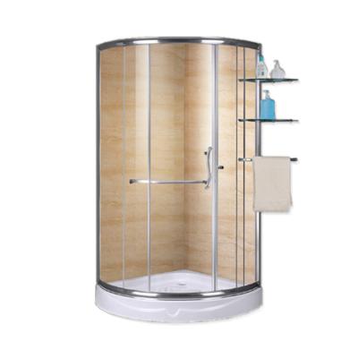 China Safety Shower Enclosure Africa Bathroom Straight Corner Shower Compartment With Aluminum Alloy Frame S6021 for sale