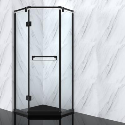 China New Contemporary Black Frame Corner Shower Glass Enclosure S9028 for sale