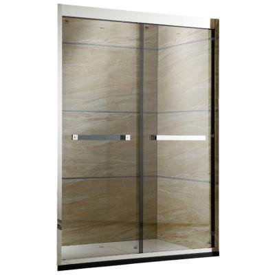 China Easy Install Commercial Gray Glass Double Sliding Shower Door D76 for sale