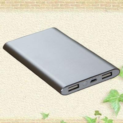 China Large area for promotional logo and business gifts Portable USB Super Slim 5000mAh Dual Charging Power Bank to accept customization for sale