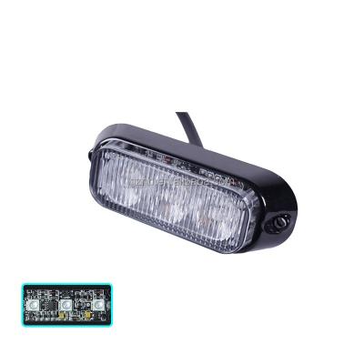 China Vehicle Trun Light 3 Led Warning Light Head Mount Grill Perimeter Strobe Warning Flashing Exterior Lightheads for sale