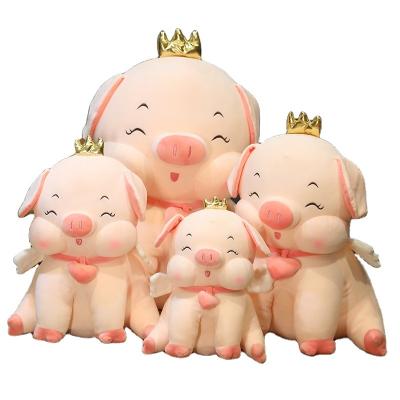 China Indoor. Outdoor Cute Plush Angel Pink Pig Stuffed Animal Angel Stuffed Pig Shaped Pillow Soft Plush Toy Pig Shaped Pillow for sale