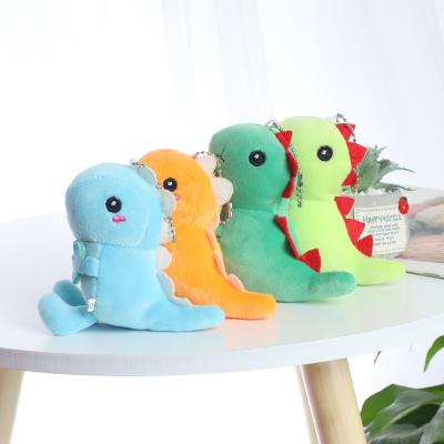 China Light factory direct stuffed plush kawaii dinosaur toy pendant design animal head custom chain for sale