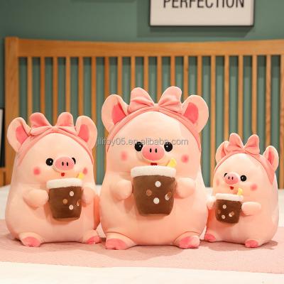 China Newest fixing animal kids\fasion plush pig toys wholesale soft plush pig china plush kawaii tea bubble plush adult toys for sale