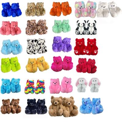 China Fashion trend plush slipper animals cheap custom bedroom teddy bear slipper animal panda slipper for sale