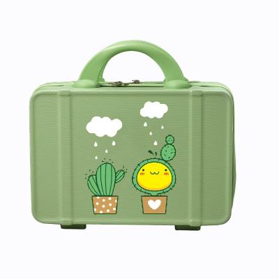 China Vintage Storge Small Luggage Cases Women's 14 Inch Makeup Cases Travel Lightweight Small Documents Storage Bag for sale