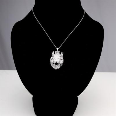 China Wholesale High Quality Hip Hop Jewelry Non-fading Crown Shaped Zircon 925 Sterling Silver Pendant for sale