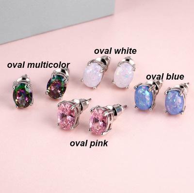 China CLASSIC Hot Sale Product Factory Supply 925 Opal Silver Earring Stud Wholesale Silver for sale