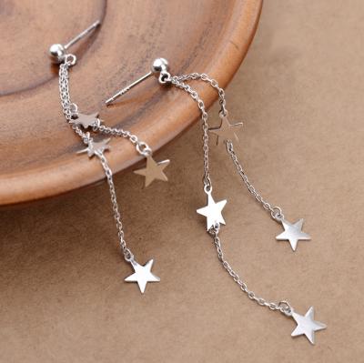 China CLASSIC Fashion Tassel Earrings Women 925 Sterling Silver Star Stud Earrings for sale