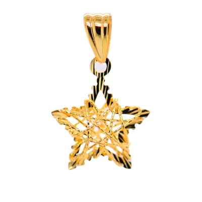 China Best Selling New Technic FASHIONABLE Designs 18K Yellow Gold Hard Gold Shining Star Shape Jewelry Pendants for sale