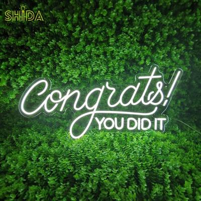 China Custom Easy Setup Fast Delivery Congratulations You Did It Led Neon Sign Lights For Wedding Home Room Decor Graduation Gift For Kid for sale