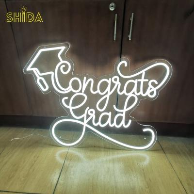 China Flex Led Light For Graduation Congratulations Graduate Custom Easy Installation Neon Sign Acrylic Party Gift Home Room Wall Decor for sale